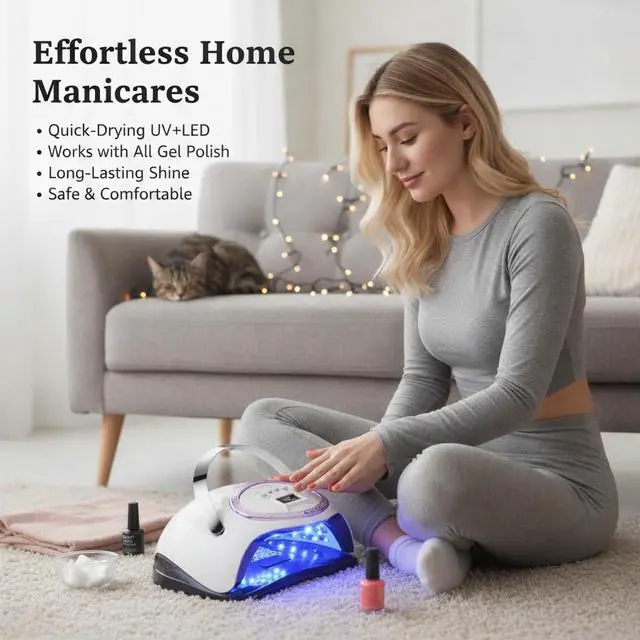 Alt view image 3 of 7 - Professional UV LED Nail Lamp, 66 LEDs Nail Dryer with Smart Sensor, Digital Display & 4 Timers, Fast Curing for Gel Polish, Rhinestone Glue, Solid & Liner Gel, for Home & Salon Use