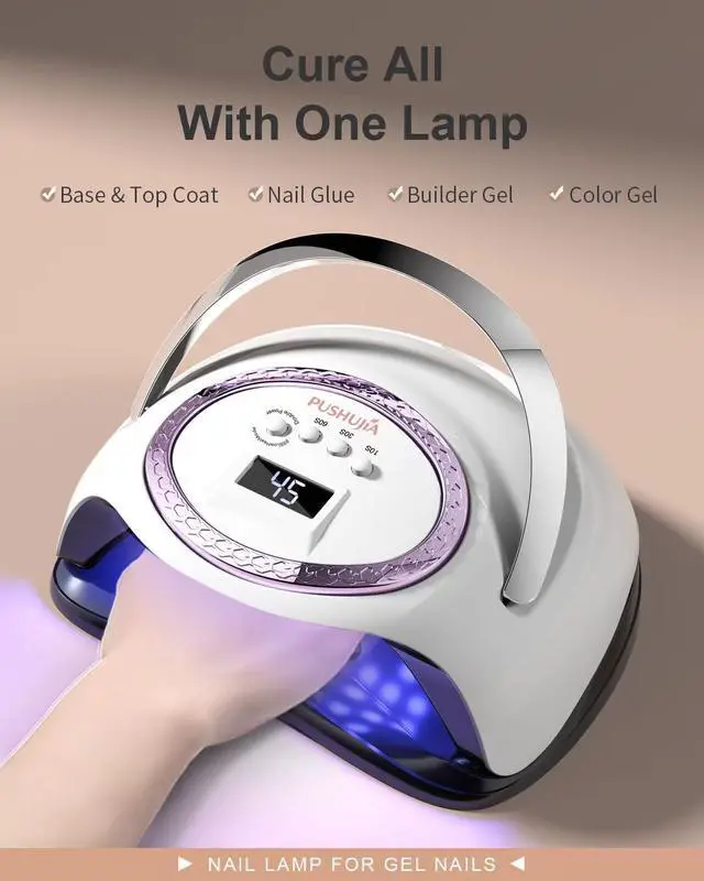 Alt view image 4 of 7 - Professional UV LED Nail Lamp, 66 LEDs Nail Dryer with Smart Sensor, Digital Display & 4 Timers, Fast Curing for Gel Polish, Rhinestone Glue, Solid & Liner Gel, for Home & Salon Use