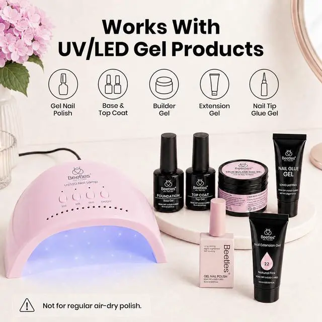 Alt view image 2 of 7 - UV Nail Lamp with 3 Timer Smart Sensor UV Light for Nails Pink
