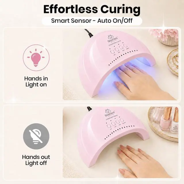 Alt view image 4 of 7 - UV Nail Lamp with 3 Timer Smart Sensor UV Light for Nails Pink