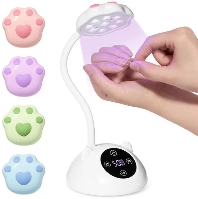 Main image of Gooseneck Flash Cure Nail Lamp, Cordless 2000mAh UV Light MilkKitty