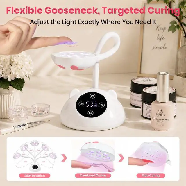 Alt view image 5 of 7 - Gooseneck Flash Cure Nail Lamp, Cordless 2000mAh UV Light MilkKitty