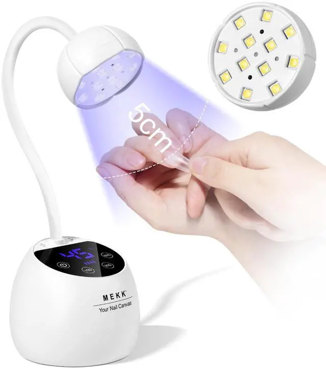 Main image of Gooseneck Flash Cure Nail Lamp, 36W Mini UV Light for Gel Nails