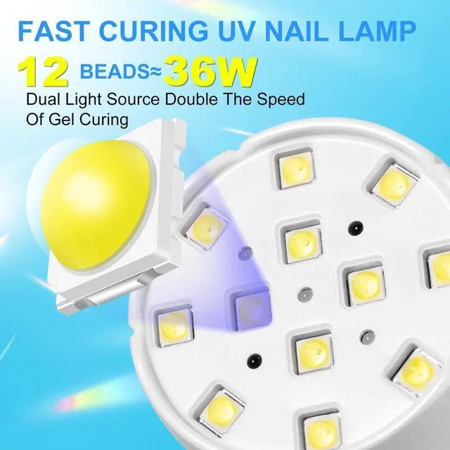 Alt view image 2 of 7 - Gooseneck Flash Cure Nail Lamp, 36W Mini UV Light for Gel Nails