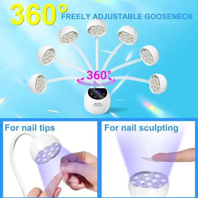 Alt view image 3 of 7 - Gooseneck Flash Cure Nail Lamp, 36W Mini UV Light for Gel Nails