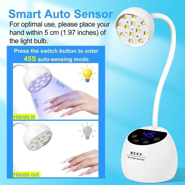 Alt view image 4 of 7 - Gooseneck Flash Cure Nail Lamp, 36W Mini UV Light for Gel Nails