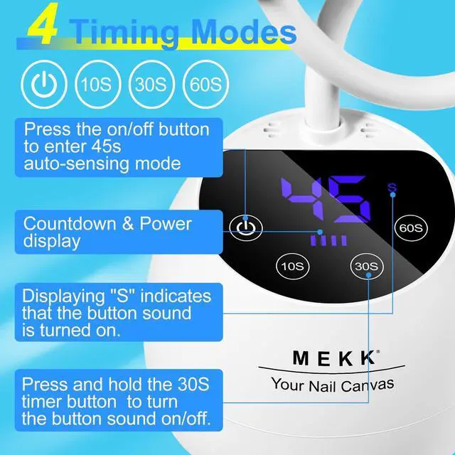 Alt view image 5 of 7 - Gooseneck Flash Cure Nail Lamp, 36W Mini UV Light for Gel Nails