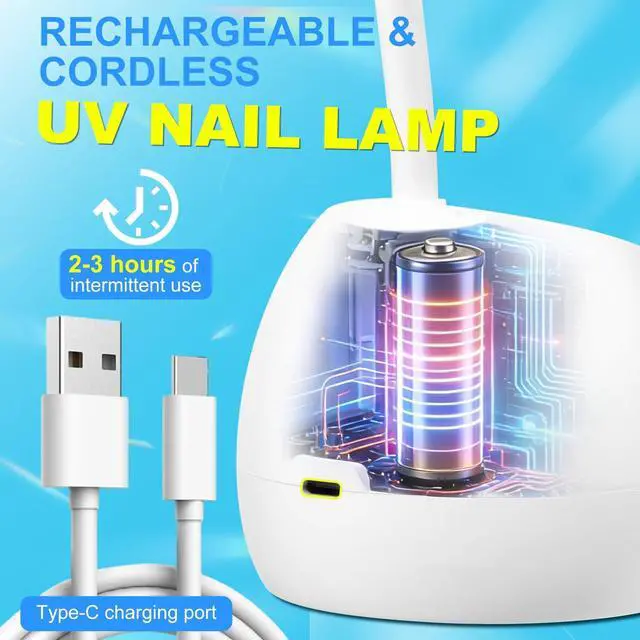 Alt view image 6 of 7 - Gooseneck Flash Cure Nail Lamp, 36W Mini UV Light for Gel Nails