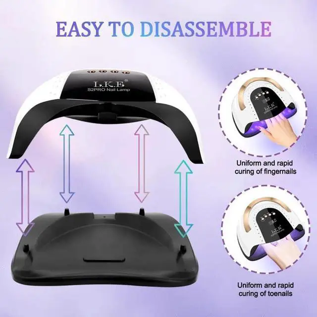 Alt view image 3 of 7 - 268W UV LED Nail Lamp, Nail Dryer for Gel Polish, 4 Timers UV Nail Lamp Professional Nail Light, 57Pcs Lamp Beads and Automatic Sensor(White)
