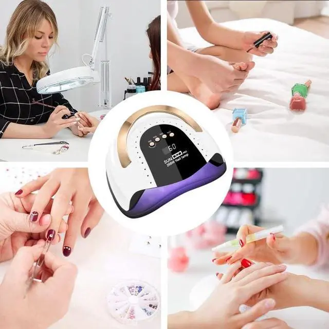 Alt view image 7 of 7 - 268W UV LED Nail Lamp, Nail Dryer for Gel Polish, 4 Timers UV Nail Lamp Professional Nail Light, 57Pcs Lamp Beads and Automatic Sensor(White)