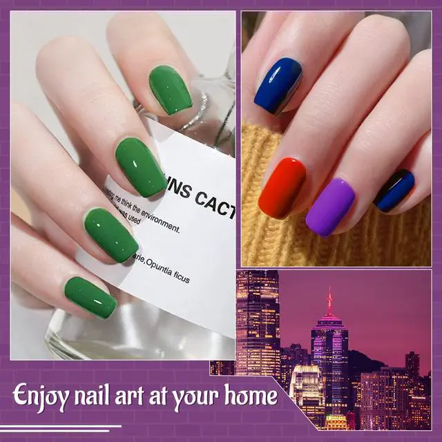 Alt view image 6 of 7 - Gel Nail Polish Kit 60 PCS with U V Light Soak off Base Top Coat 55 Shine Colors Gel Nail Kit Bright and Dark Brown Wine Red Series Manicure Set for Women and Girls
