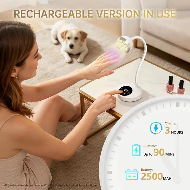 Alt view image 6 of 7 - UV Nail Lamp, LED Auto Sensor Yellow Light Flash Cure Nail Lamp
