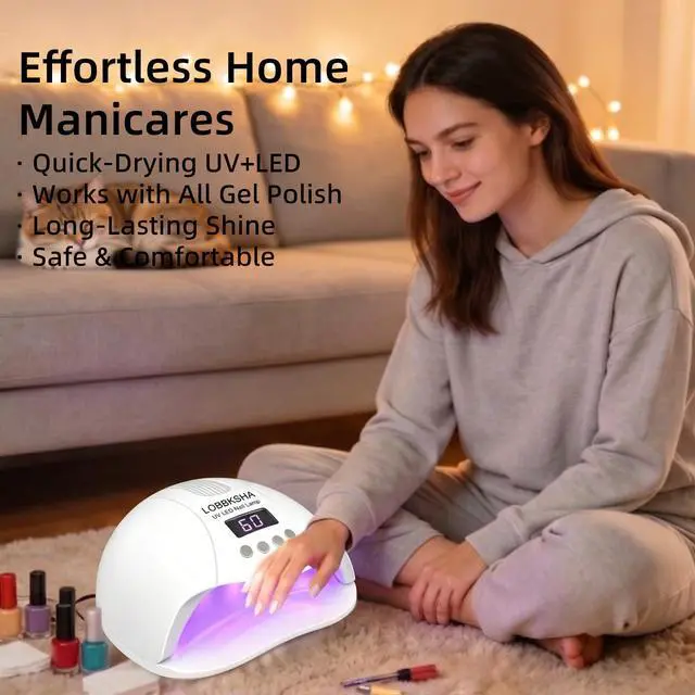 Alt view image 5 of 6 - UV LED Nail Lamp, 280W Fast Curing Gel Nail Dryer for Gel Polish, Rhinestone Glue, Solid & Liner Gel, 4 Timers & Spacious Chamber with Smart Sensor, Professional 45Pcs LEDs for Home Salon Use