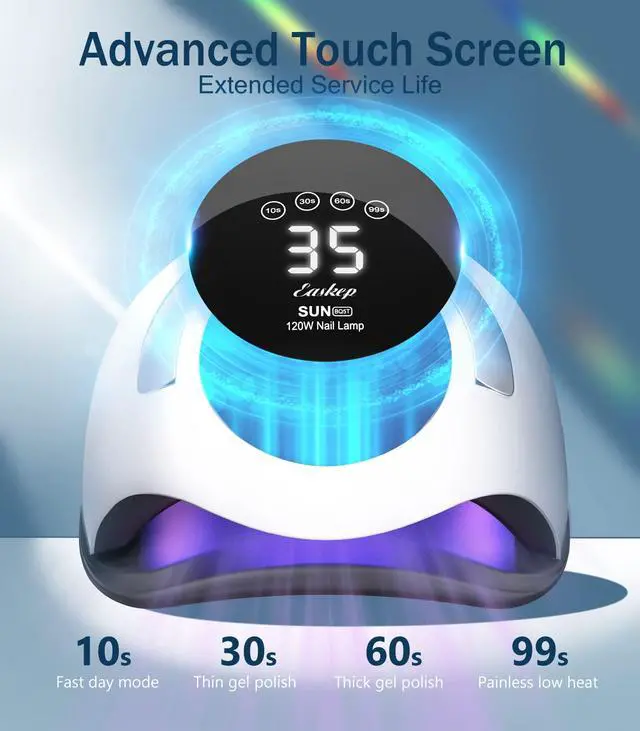 Alt view image 2 of 7 - 120W UV Light for Nails - UV Nail Lamp with Gloves Kit Nail Dryer Lamp for Gel Nails Professional for Home and Salon