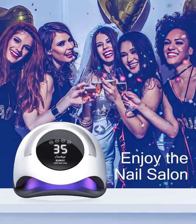 Alt view image 7 of 7 - 120W UV Light for Nails - UV Nail Lamp with Gloves Kit Nail Dryer Lamp for Gel Nails Professional for Home and Salon