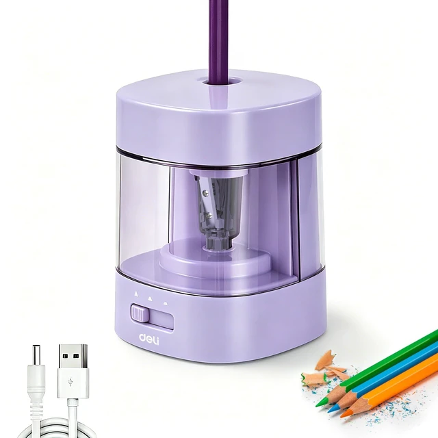 Main image of Electric Pencil Sharpener, Automatic Pencil Sharpeners, Purple Suitable for No.2 Pencils Colored Pencils, USB & Battery Operated Pencil Sharpener for School, Home, Office, Classroom