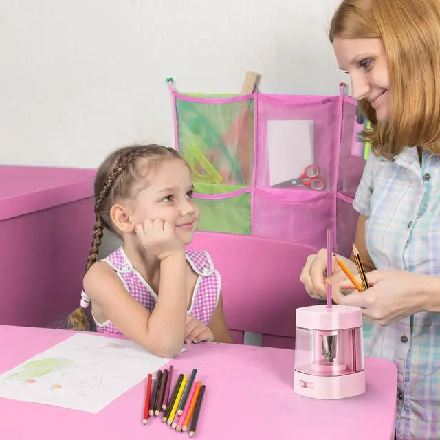 Alt view image 2 of 6 - Electric Pencil Sharpener, Automatic Pencil Sharpeners, Light Pink | Suitable for No.2 Pencils Colored Pencils, USB & Battery Operated Pencil Sharpener for School, Home, Office, Classroom