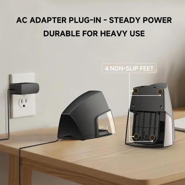 Alt view image 5 of 7 - Electric Pencil Sharpener for 6 to 8 mm Pencils Helical Blade Fast 4 Second Sharpening Large Shavings Bin Non Slip Feet Safe Design for Classroom Office and Home(S1131)