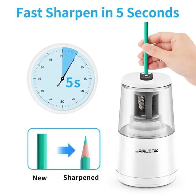 Alt view image 2 of 7 - Electric Pencil Sharpener, Heavy Duty Helical Blade, Auto Stop