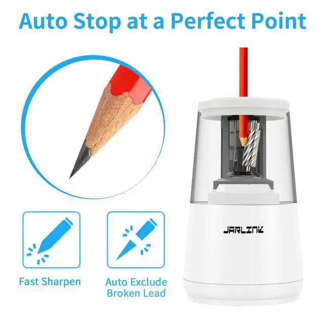 Alt view image 3 of 7 - Electric Pencil Sharpener, Heavy Duty Helical Blade, Auto Stop