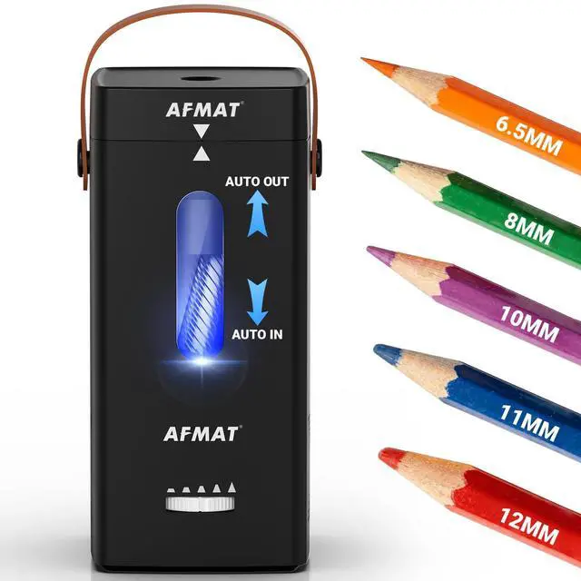 Main image of Electric Pencil Sharpener, Fully Automatic Pencil Sharpener, Auto in & Out, Rechargeable Hands-Free Sharpeners for Jumbo & Colored Pencils (6.5-12mm), Portable for Home/Classroom/Office PSC6