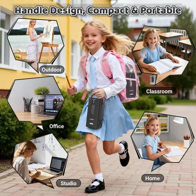 Alt view image 7 of 7 - Electric Pencil Sharpener, Fully Automatic Pencil Sharpener, Auto in & Out, Rechargeable Hands-Free Sharpeners for Jumbo & Colored Pencils (6.5-12mm), Portable for Home/Classroom/Office PSC6