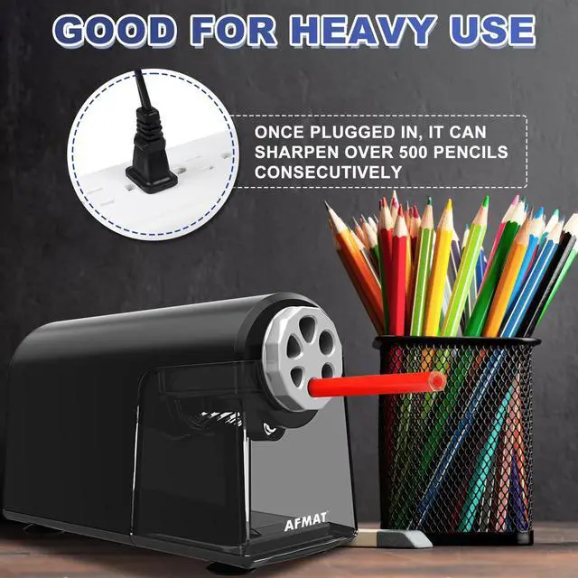 Alt view image 5 of 6 - Electric Pencil Sharpener for Classroom, 6 Holes, Heavy Duty Pencil Sharpeners for Home, Pencil Sharpener Plug in for 6-11mm Pencils, Auto Stop, Super Fast, Save Pencils, PSX2