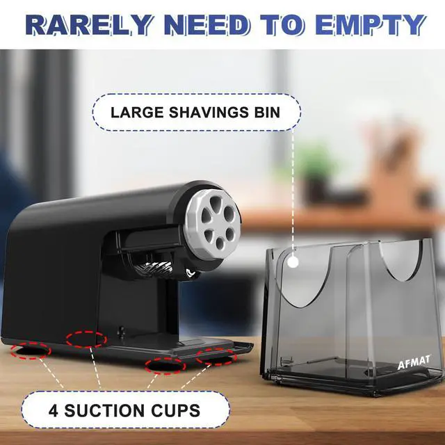 Alt view image 6 of 6 - Electric Pencil Sharpener for Classroom, 6 Holes, Heavy Duty Pencil Sharpeners for Home, Pencil Sharpener Plug in for 6-11mm Pencils, Auto Stop, Super Fast, Save Pencils, PSX2
