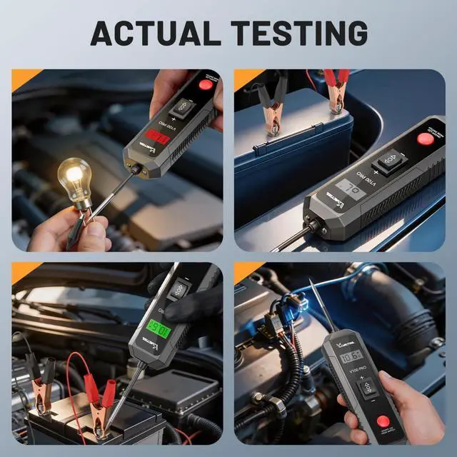 Alt view image 7 of 7 - V100 PRO Power Circuit Probe Tester, 6V-30V DC Multifunctional Car Test Light Automotive with Component Activation, Voltage, Continuity Test, Overload Protection for Car SUV RV Motorcycle