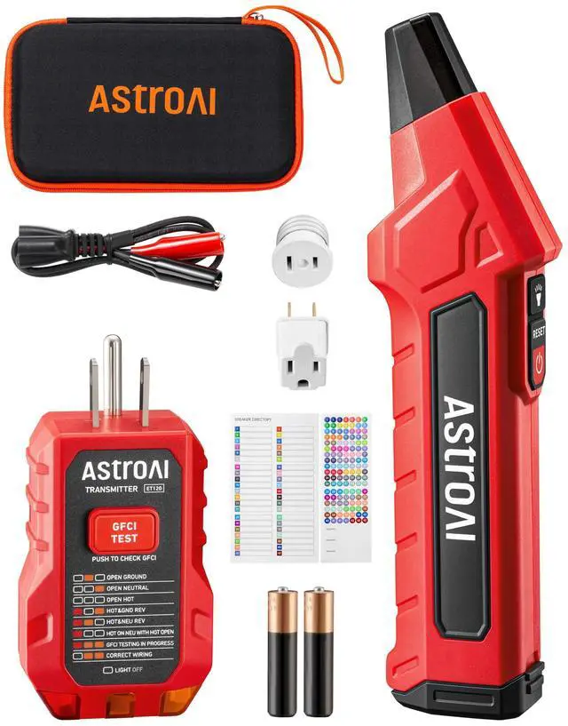 Main image of Circuit Breaker Finder with GFCI Outlet Tester, Electrical Tester Tool for DIYers, Homeowners & Electricians, Quickly Locates Breakers with Indicators, Includes Carrying Case and 4 Adapters