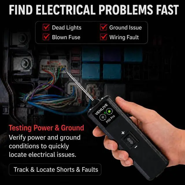 Alt view image 5 of 7 - P50 Pro Power Circuit Probe Tester, 6-24V DC Automotive Circuit Tester