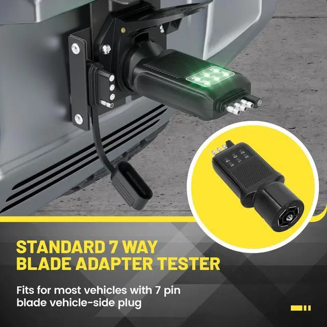 Alt view image 4 of 7 - 7 Pin Trailer Plug Tester & 4 Pin Trailer Tester with Double-Sided LED Indicators, Trailer Light Tester for Boat Trailer RV Truck Camper, Not Suitable for Vehicle with Lamp Out Sensor