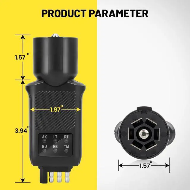 Alt view image 7 of 7 - 7 Pin Trailer Plug Tester & 4 Pin Trailer Tester with Double-Sided LED Indicators, Trailer Light Tester for Boat Trailer RV Truck Camper, Not Suitable for Vehicle with Lamp Out Sensor