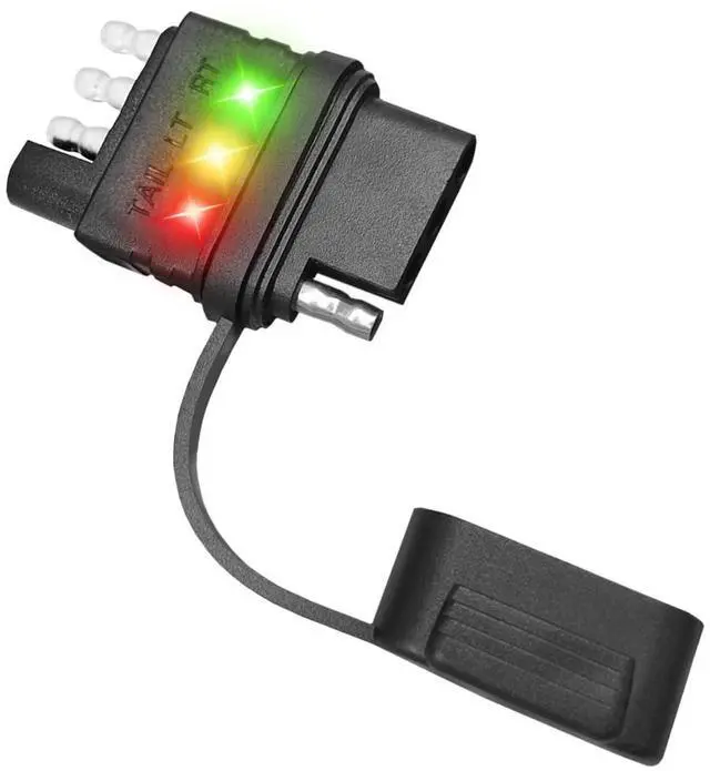 Main image of 4-Way Flat Trailer Wiring Tester, Double End Male&Female Plug