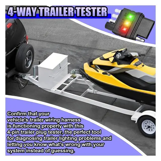 Alt view image 3 of 6 - 4-Way Flat Trailer Wiring Tester, Double End Male&Female Plug