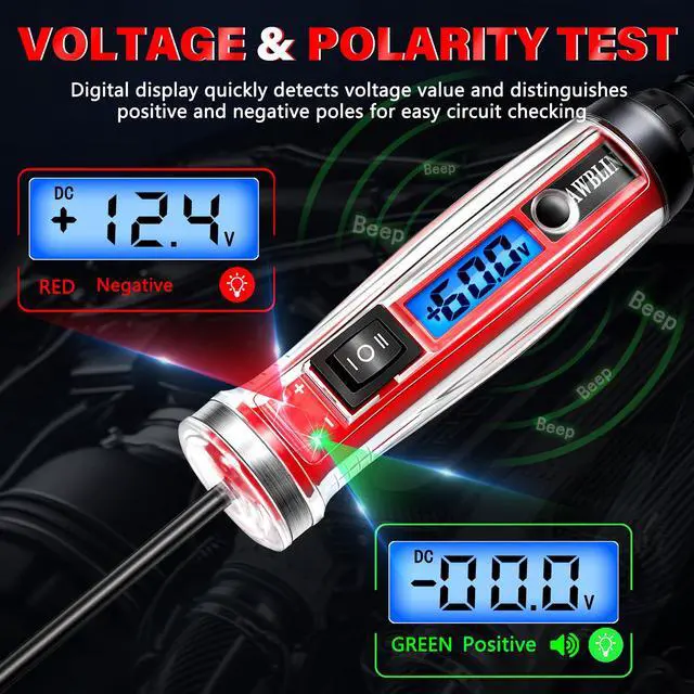 Alt view image 4 of 7 - Power Circuit Probe Tester, LCD Digital Automotive Test Light