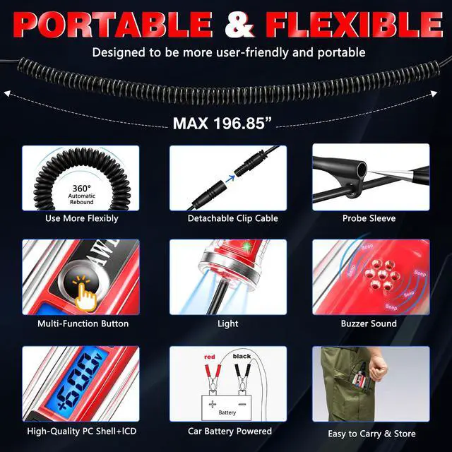Alt view image 7 of 7 - Power Circuit Probe Tester, LCD Digital Automotive Test Light