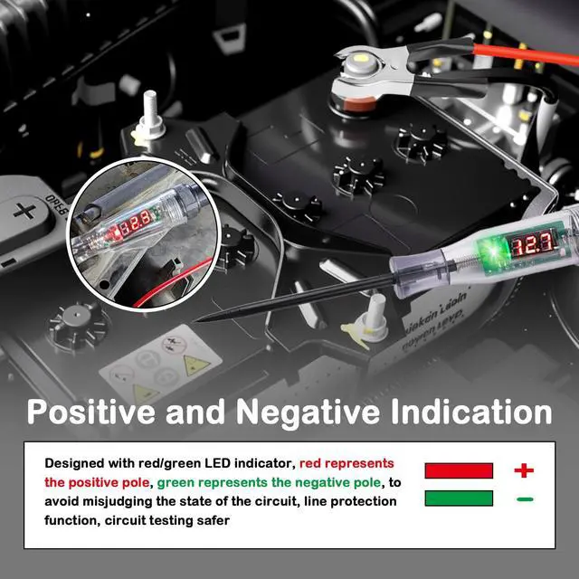 Alt view image 3 of 7 - 5-90V Automotive Digital Test Light,LED Voltmeter Circuit Tester Pen