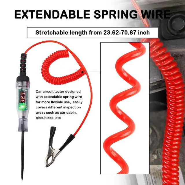 Alt view image 4 of 7 - 5-90V Automotive Digital Test Light,LED Voltmeter Circuit Tester Pen