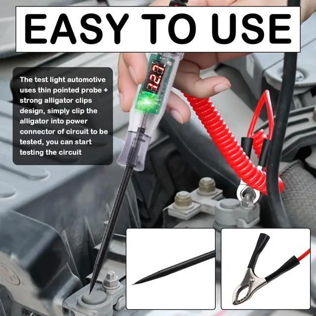Alt view image 6 of 7 - 5-90V Automotive Digital Test Light,LED Voltmeter Circuit Tester Pen