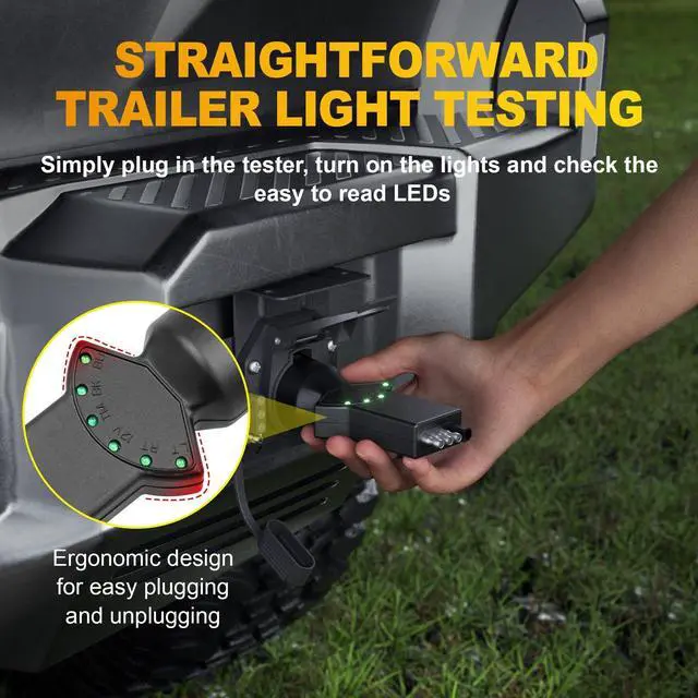 Alt view image 4 of 7 - 7 Way Blade & 4 Pin Trailer Light Circuit Tester with LED Indicators 6 Function Light Tester for RV Truck Vehicle Side Trailer Socket Tester