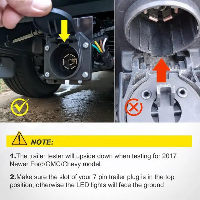 Alt view image 5 of 7 - 7 Way Blade & 4 Pin Trailer Light Circuit Tester with LED Indicators 6 Function Light Tester for RV Truck Vehicle Side Trailer Socket Tester