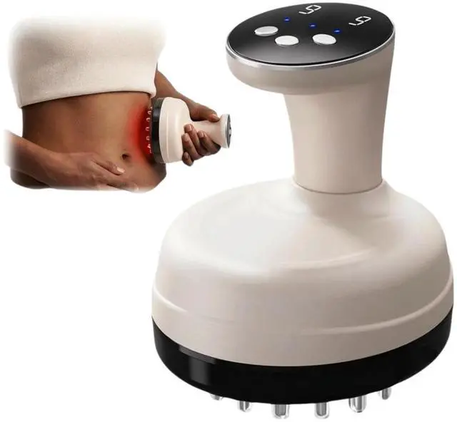 Main image of VUFVOID 3-in-1 Electric Handheld Body Massager with Heat and Vibration, De-Puffing Guasha Sculpting Tool for Belly, Legs & Full Body (White)