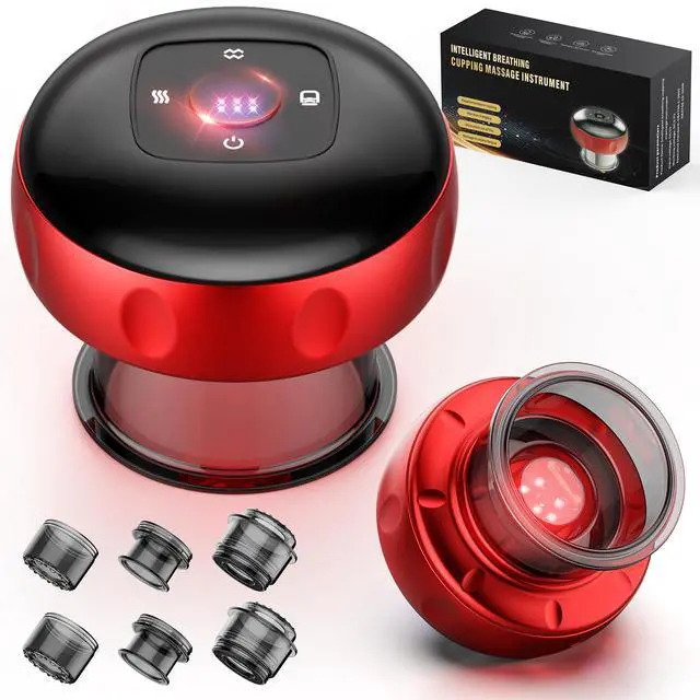 Main image of 2 Pack Smart Cupping Therapy Massager with Red Light, 7-in-1 Electric Cupping Device, Dynamic Cupping Set with 12-Levels Suction & Heat, Cupping Machine for Pain Relief, Muscle Soreness, Aches, Knots