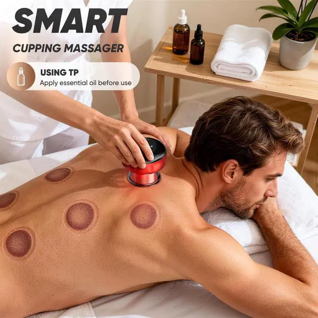 Alt view image 7 of 7 - 2 Pack Smart Cupping Therapy Massager with Red Light, 7-in-1 Electric Cupping Device, Dynamic Cupping Set with 12-Levels Suction & Heat, Cupping Machine for Pain Relief, Muscle Soreness, Aches, Knots