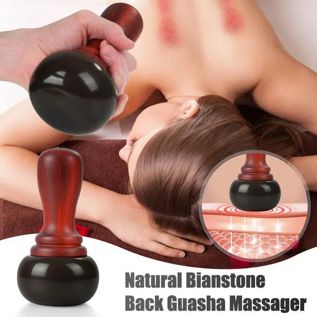 Alt view image 5 of 7 - Hot Stones for Massage,Electric Body Massager with Temperature Adjustment,Natural Bian Stone Gua Sha Scraping Massager for Home SPA,Effective Care for the Whole Body