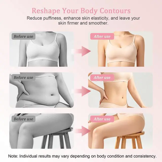 Alt view image 6 of 7 - 4 in 1 Cordless Body Massager with Heat, Vibration, Rhythm Mode and Red Light, Body Gua Sha Tool for Legs, Arms, Belly, Back, Neck and Shoulders, Handheld Body Care Device - White