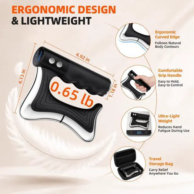 Alt view image 6 of 7 - 3-in-1 Heated Muscle Scraper Tool, Electric Muscle Massager with Vibration,