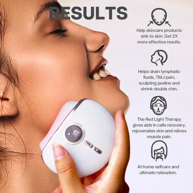 Alt view image 3 of 7 - Aurora LED Gua Sha Device, Jade Stone Gua Sha Facial Tool with Heat and Vibration, Face Massager for Anti-Aging Wrinkles Puffiness Skin Rejuvenation and Toning (Aurora)