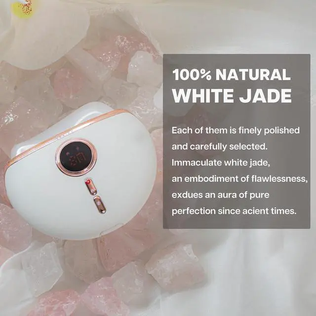 Alt view image 5 of 7 - Aurora LED Gua Sha Device, Jade Stone Gua Sha Facial Tool with Heat and Vibration, Face Massager for Anti-Aging Wrinkles Puffiness Skin Rejuvenation and Toning (Aurora)